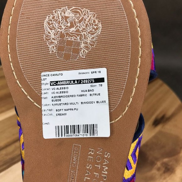 Vince Camuto Multicolor Slides Sandals Slip On Womens Size 7 B - Picture 6 of 7